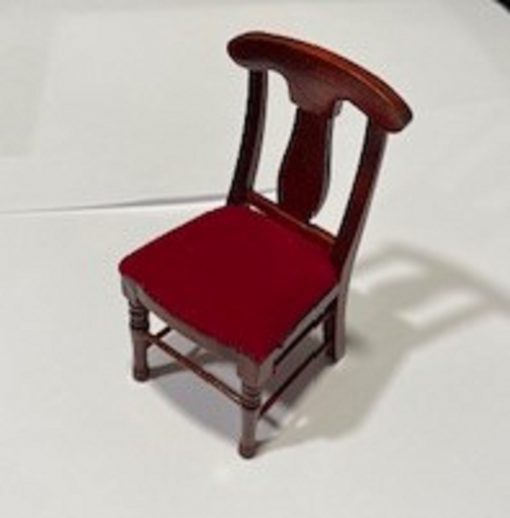 Red Velvet Cherry Wood Chair