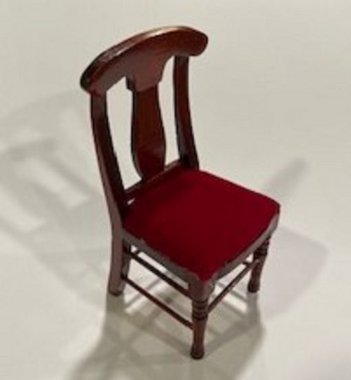 Red Velvet Cherry Wood Chair - Image 2