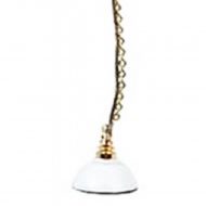 Americana Gold with White Shade Hanging Lamp 