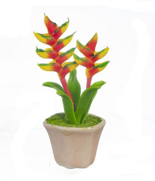 Tropical Red and Yellow Sterlitzia Reginae  in a  Pot by Town Square Miniatures