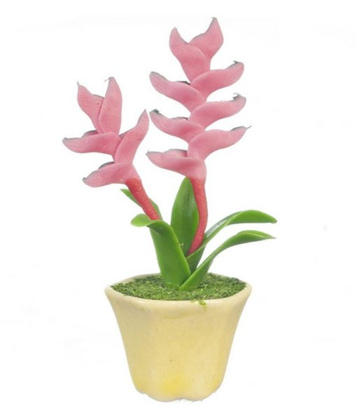 Tropical Pink Sterlitzia in a Pot by Town Square Miniatures