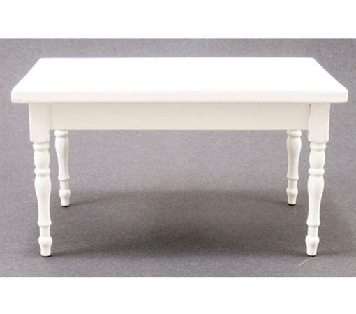 White Rectangular Table by Handley House