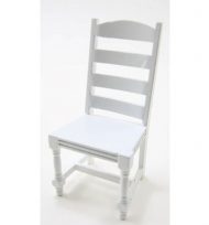Ladderback Chair in White Wood by Handley House
