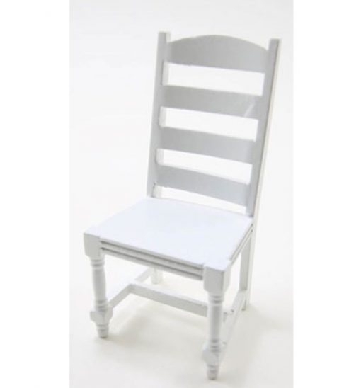 Ladderback Chair in White Wood by Handley House