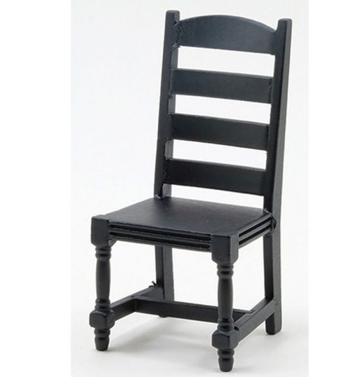 Ladderback Chair in Black Wood by Handley House