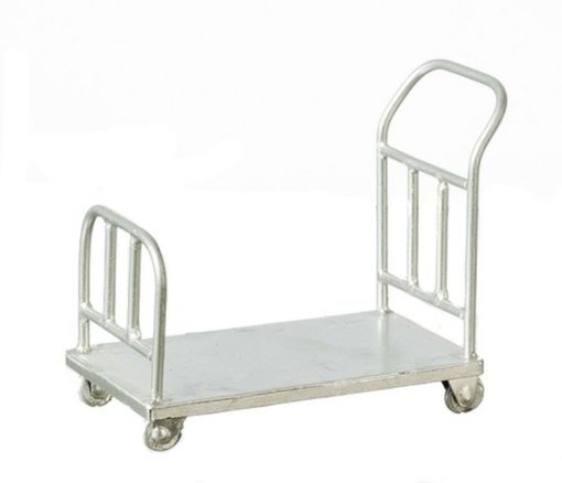 Silver Metal Utility Cart by Town Square Miniatures