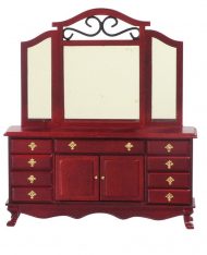 Traditional Bedroom Dresser in Mahogany by Town Square Miniatures