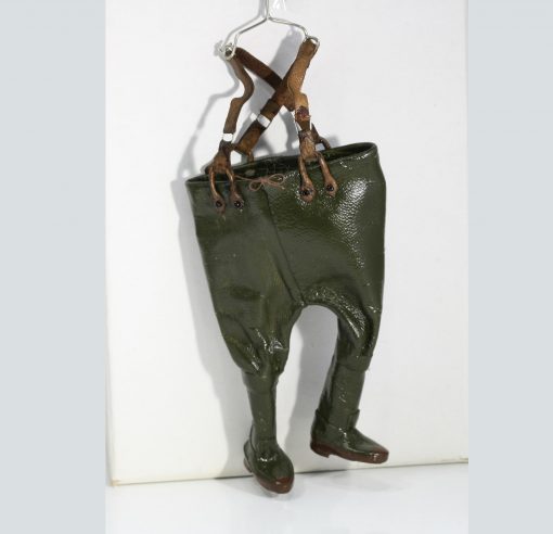 Leather Chest Waders on a Hanger by Sylvia Roundtree