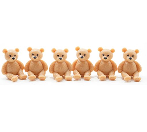 Set of 6 Teddy Bears by Multi Minis