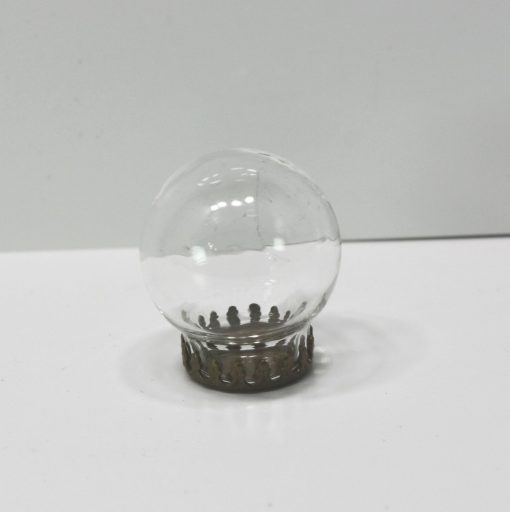  Small Miniature Glass Dome with Aged Metal Base