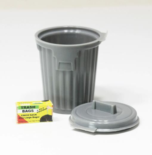 Outdoor Garbage Can and Box of Garbage Bags im65631 - Image 2