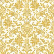 Festive Damask Gold on White Wallpaper 3132