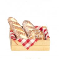 Artisan Breads in Wood Crate by Town Square Miniatures