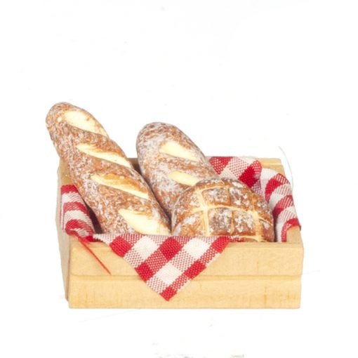 Artisan Breads in Wood Crate by Town Square Miniatures