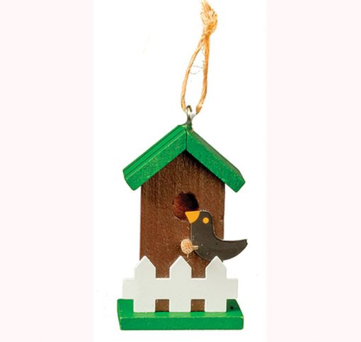 Hand-painted Wood Birdhouse by Town Square Miniatures