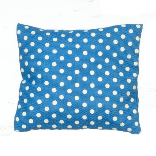 Blue Pillow with White Polka Dots by Town Square Miniatures