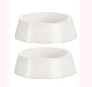 Set of Large White Pet Dishes by Town Square Miniatures