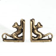 Pair of Antique Finish Cat Bookends by Town Square Miniatures