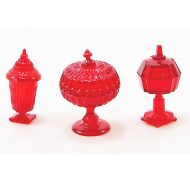 Chrysnbon Set of 3 Red Candy Jars