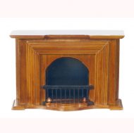 Walnut Wood Fireplace by Town Square Miniatures
