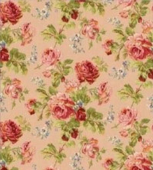 Wallpaper - Rose Garden - Pink Floral 1:24 Scale 0698AH