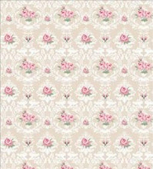 Wallpaper - Daniella Floral Damask - Beige 1:24 Scale 2796NBH