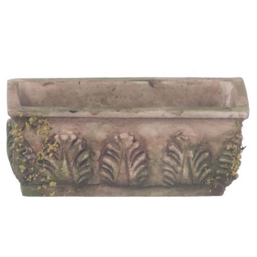 Brown Flower Box or Planter with Moss by Falcon Miniatures