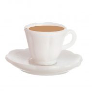 White Cup of Tea with Saucer by Town Square Miniatures