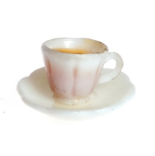 White Cup of Coffee with Saucer by Town Square Miniatures