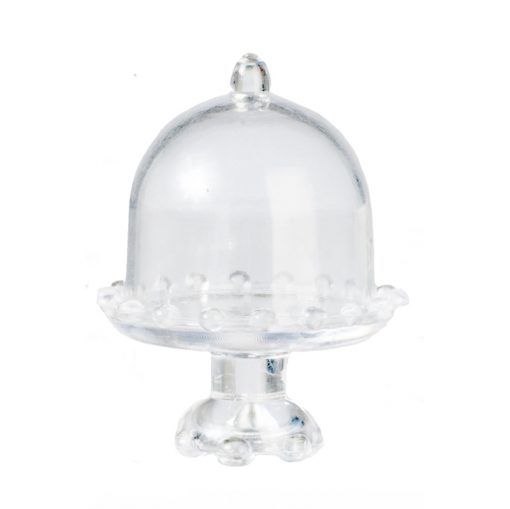 Clear Cake Stand with Dome Lid by Town Square Miniatures