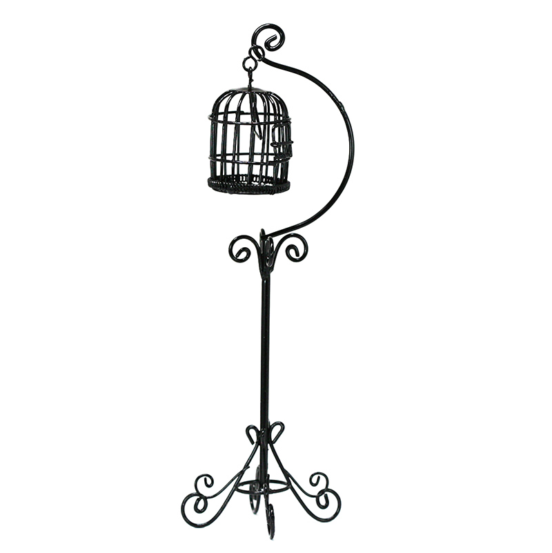 Black Victorian Style Bird Cage - Dollhouses and More
