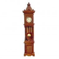 Traditional Battery Operated Walnut Wood Grandfather Clock by Platinum Miniatures