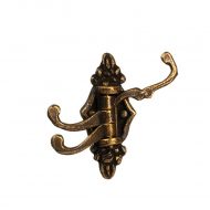 Antique Brass Triple Coat Hook by Town Square Miniatures