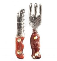 Carving Knife and Fork 1:24 Scale by Town Square Miniatures