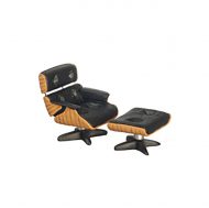 Black Eames Lounge Chair with Ottoman 1:24 Scale by Town Square Miniatures