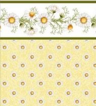Wallpaper - Daisy Green Border - Dot Yellow 1:24 Scale 2850H