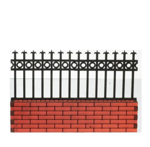 Long Fence Section with Brick Wall by Alessio Miniatures