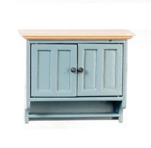 Blue Oak Kitchen Wall Cabinet by Town Square Miniatures