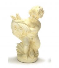 Statue of an Angel with Fish in Ivory by Falcon Miniatures