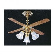 Ceiling Fan with 3 Tulip Lights by Cir-Kit Concepts