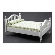 White Double Bed by Town Square Miniatures