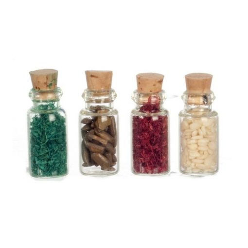 Set of 4 Grain Bottles by Miniatures World