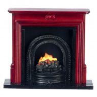 Mahogany Fireplace with Fire Insert by Town Square Miniatures