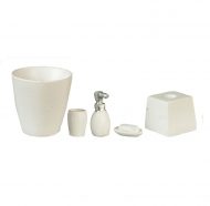 Set of 5 White Bathroom Accessories by Town Square Miniatures