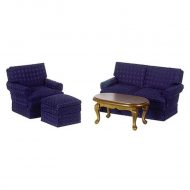 Navy & Walnut Living Room Furniture Set
