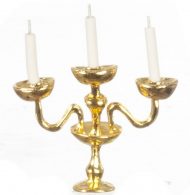 Gold 3 Arm Candelabra by Miniatures World