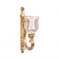 Pair of Gold Wall Sconces with Clear Globes by Falcon Miniatures