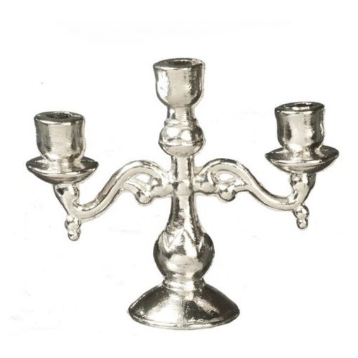 Large Silver Candelabra by Town Square Miniatures
