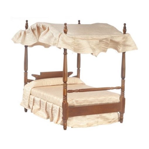 Walnut Double Canopy Bed by Town Square Miniatures