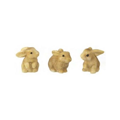 Set of 3 Tan Bunny Rabbits by Town Square Miniatures